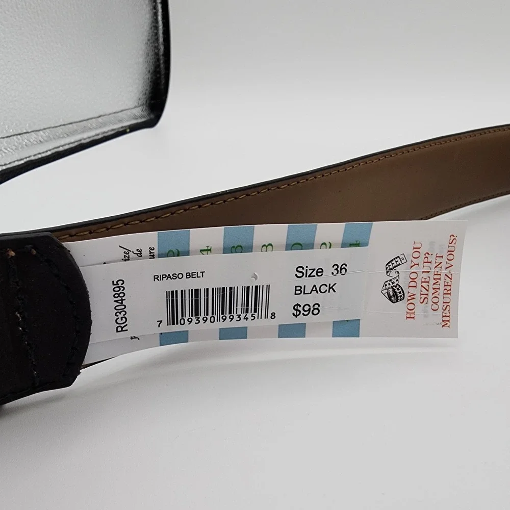 ROBERT GRAHAM Signature Ripaso Rich Black Leather Belt‎ Mens Size 36 NEW w/ Tag